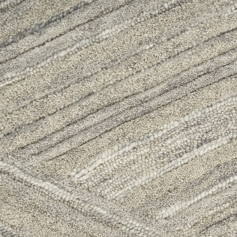 Ebern Designs Atyana Grey Modern Indoor Wool Rug, Rectangle 3'9" x 5'9"