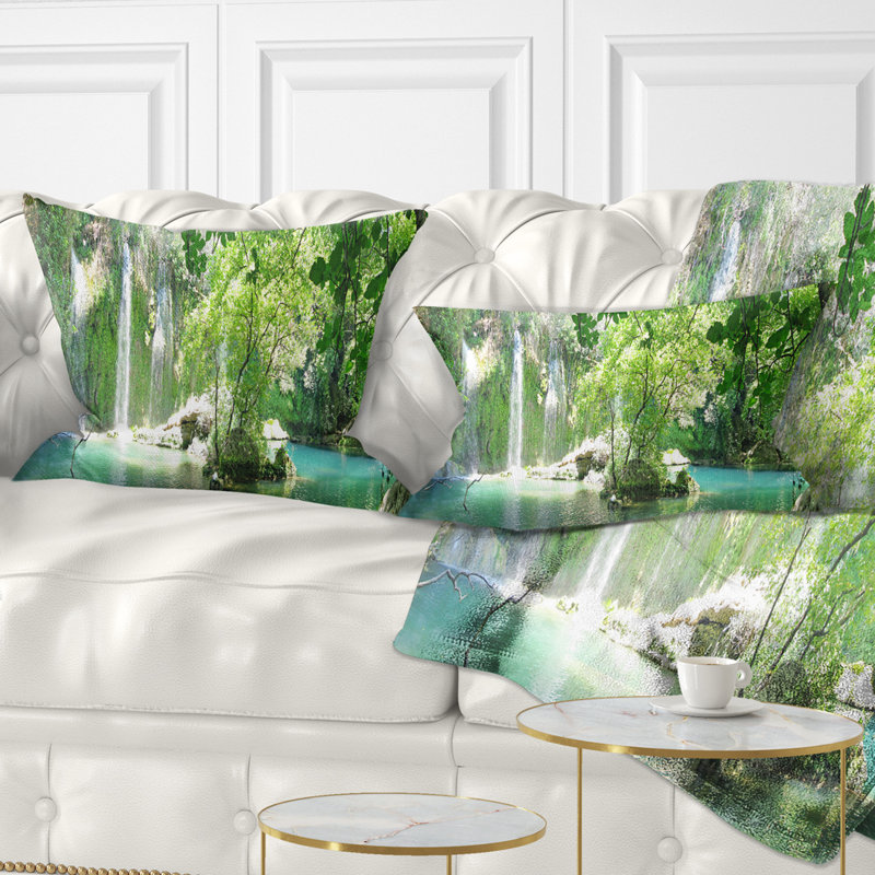 Oreiller en antalya paysage kursunlu cascades, 16 po x 1 po, Coussin décoratif