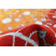 Tapis décoratif rouge/orange/bleu clair de conception unique 8 pi 1 po x 10 pi noué à la main New Age