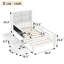 Lit plateforme simple avec tableau noir, lit plateforme en bois massif avec tiroirs et tablettes de rangement, design amusant et peu encombrant, blanc-1627780780-1627780787