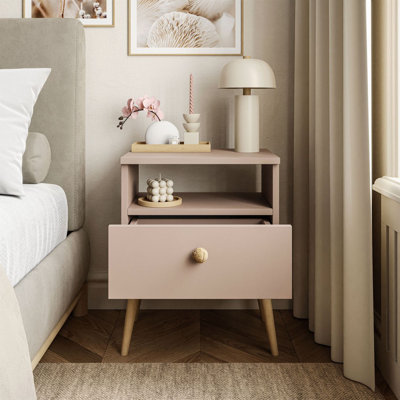 Zion 44cm W Manufactured Wood Bedside Table