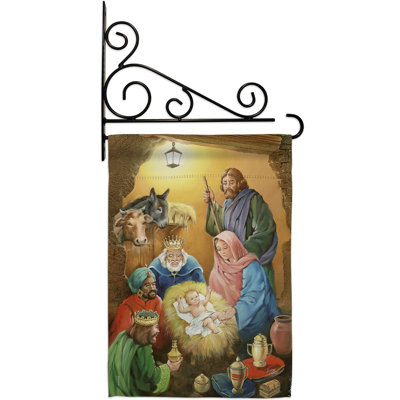Table de bout en polyester 2 faces 19 x 13 po Wise Men Ensemble de drapeaux