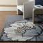 Tapis gris en laine fabriqué à la main NICOLE MILLER New York Flora Grandeur-112311946