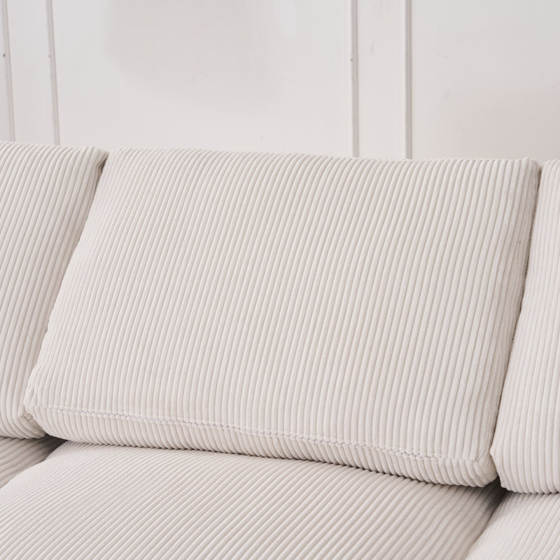 Canapé modulaire Satterfield, Velours côtelé beige