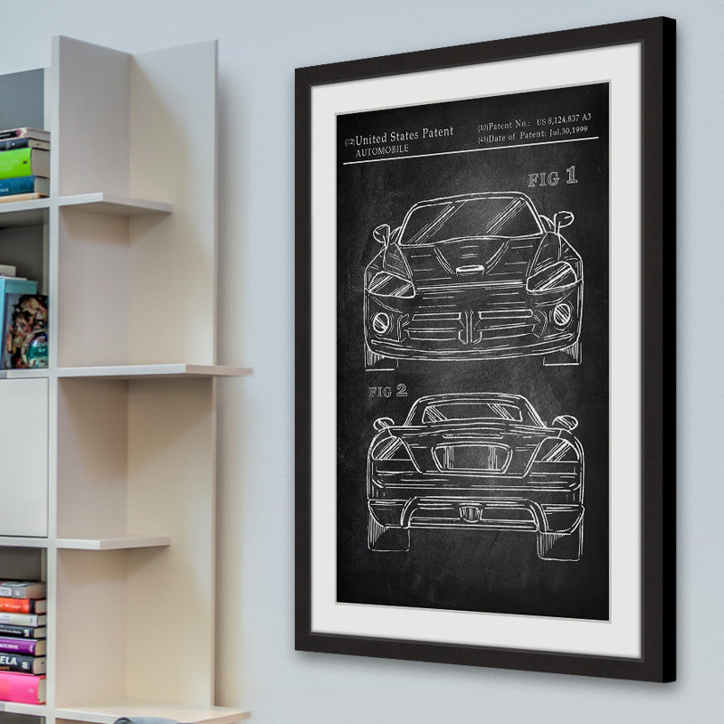 « musculaire voiture design », reproduction d’art encadrée, H 30 po x l 20 po x P 1,5 po