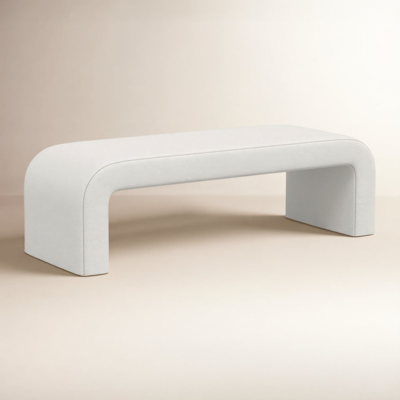 Banc rembourré Barley, Velours gris clair