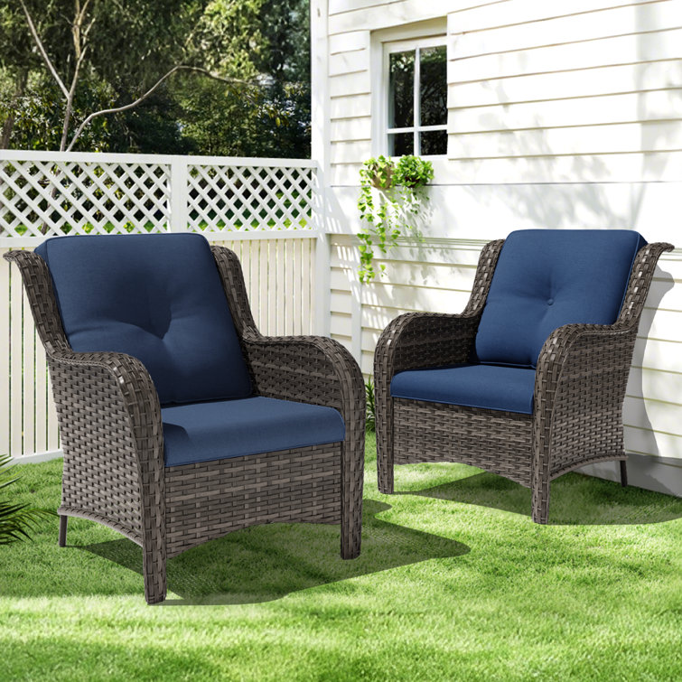 Anahit Wicker Outdoor Lounge Chair (Set of 2)