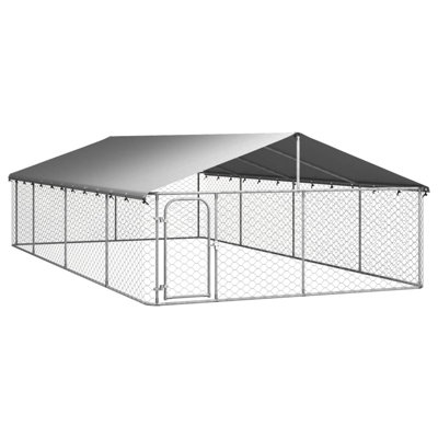 59.1'' H Galvanized Steel Yard Kennel With Door