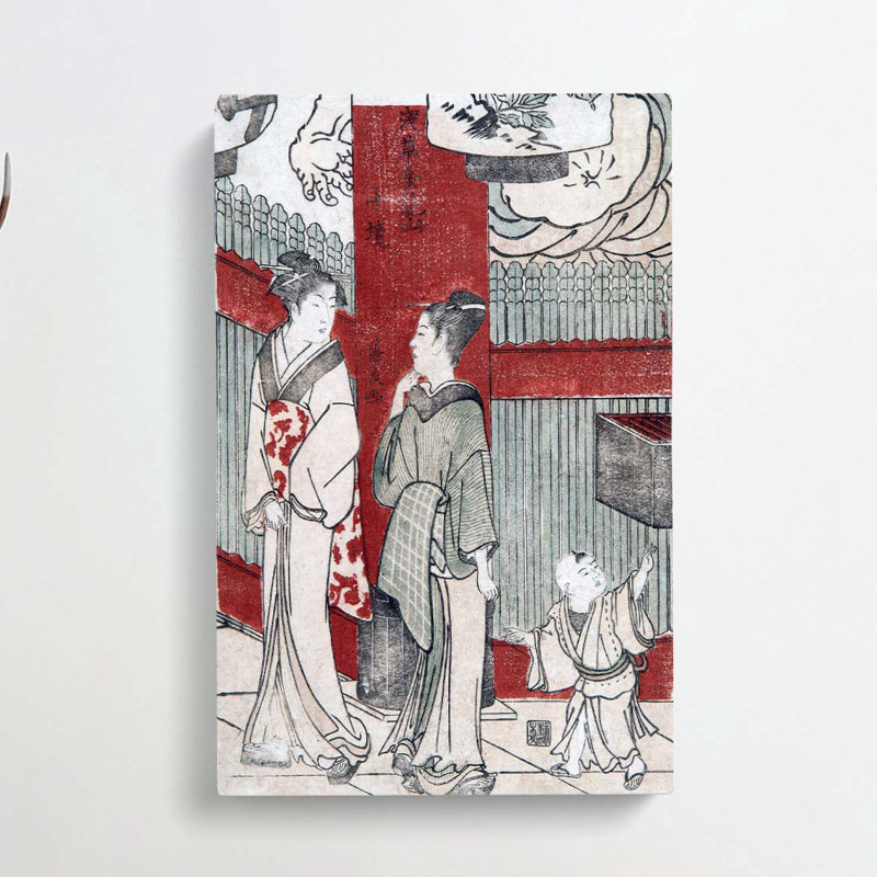 Woodcut by Torii Kiyonaga - Wrapped Canvas Print, 50cm H x 35cm W x 3cm D