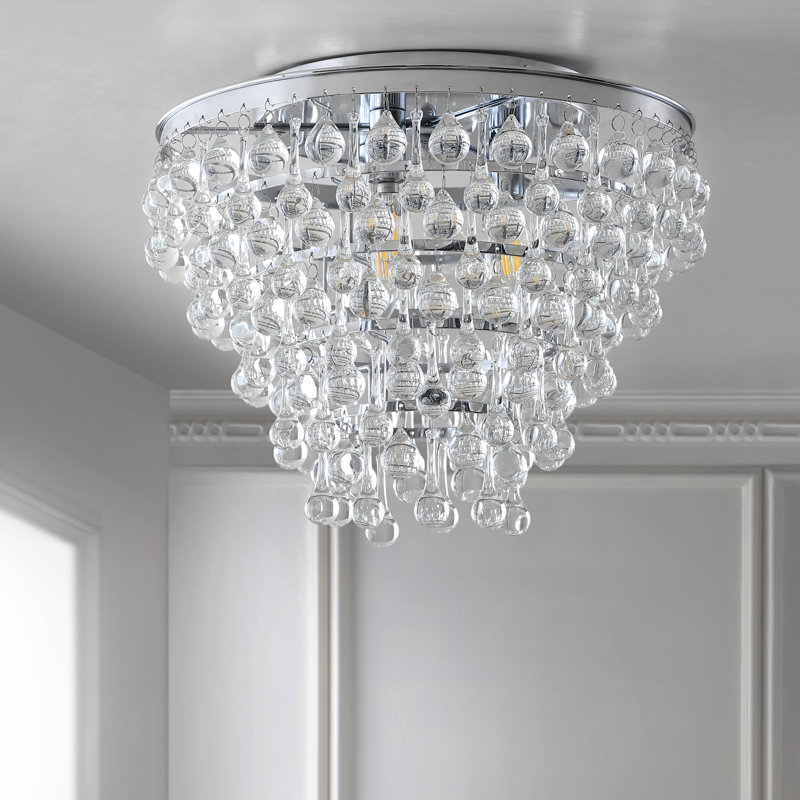 Plafonnier encastré 3 lumières 16 po Pell, Chrome