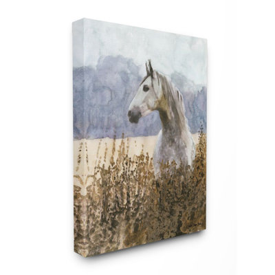 " Wild Horse In Tall Grass Side Portrait " by Stellar Design Studio