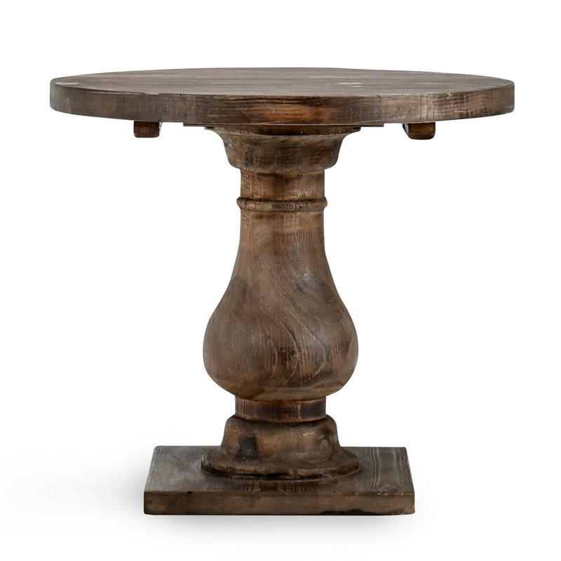  Round End Table Aged Brown