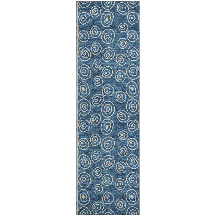 Premium Machine Washable Prisco Blue Rug