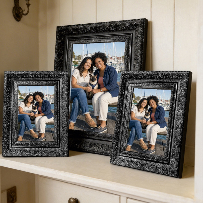Cadre photo 3 pièces 8 "x 10" noir pour la pendaison de crémaillère, Black, 3, L 8 po x H 10 po