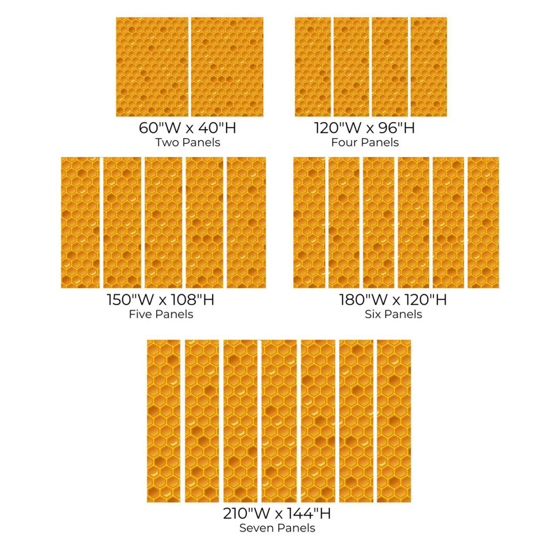 Premium Wallpaper Wall Mural - Honeycomb Pattern, 144" L x 210" W