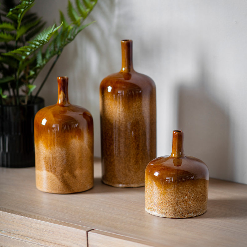 Lastrup Ceramic Table Vase, Brown