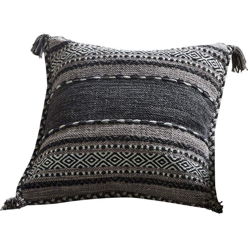 Housse et insert de coussin décoratif Doralynne, 22 po x 22 po, Gris anthracite, Housse de coussin seulement - sans coussin