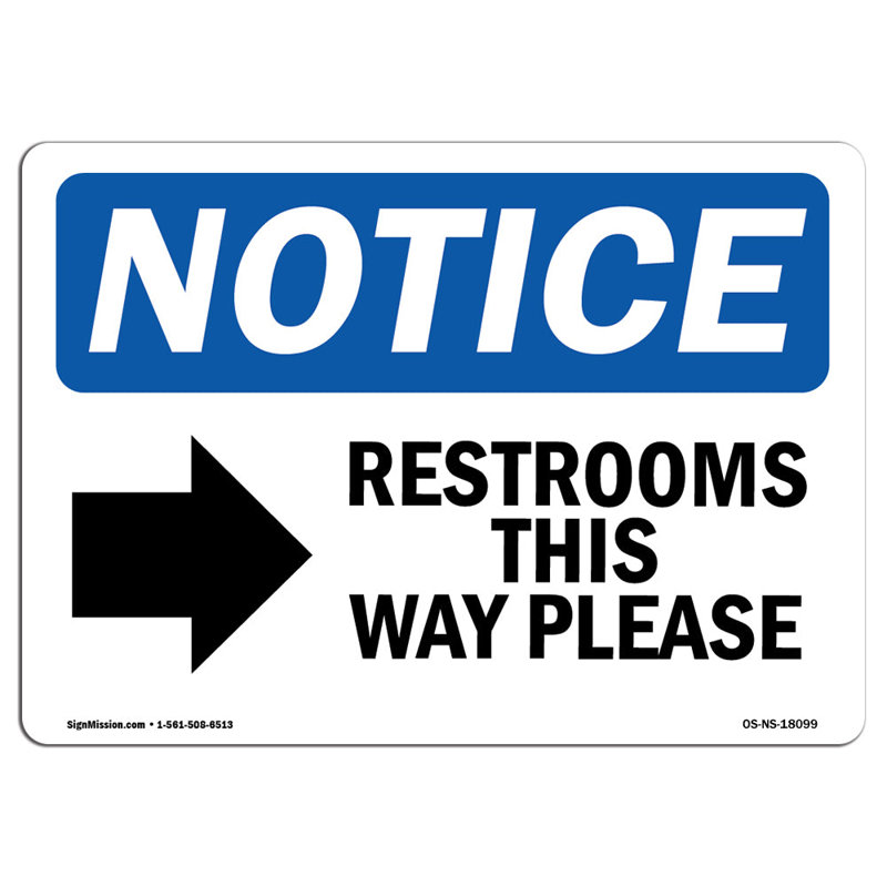 Signe «Restroom This Way»