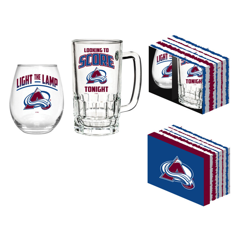 Ensemble-cadeau NHL Team Pint Glass and Wine, Avalanche du Colorado