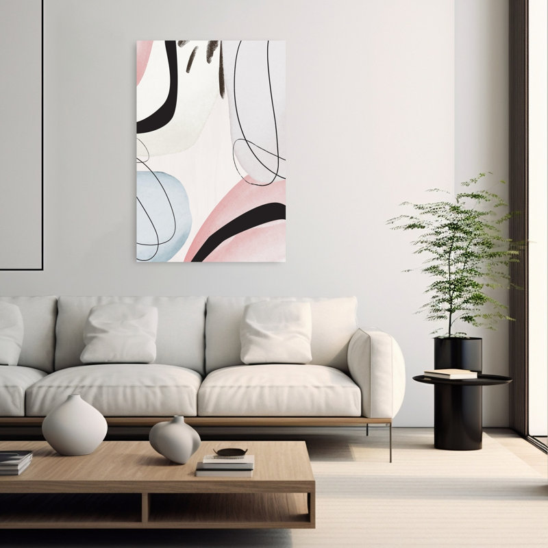 Soft Organic Abstraction Abstract Contemporary Delicate Wall Art Print by Sally Ann Moss - Wrapped Canvas Print
