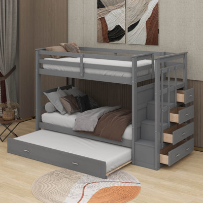 Twin Over Twin Bunk Bed With Trundle