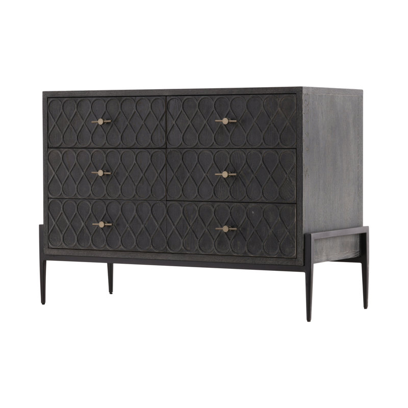 Pine & Iron 6-drawer Storage Chest, Black