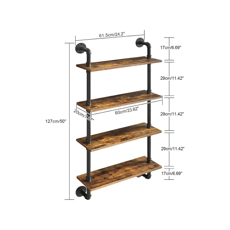 127cm H x 61.5cm W Metal Bookcase