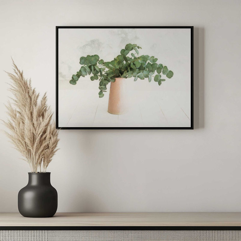 «Eucalyptus Still Life» par Dogwood, Toile avec cadre, Argent, L 48 x H 36