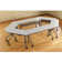 Rectangle Modular Training Table with Casters and Modesty Panel