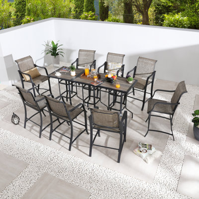 8 - Person Patio Dining Set with Square Table