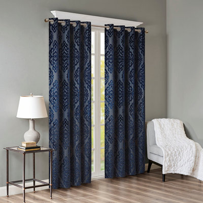 Rideau tricoté en jacquard damassé occultant avec œillets (seulement 1 panneau PC)