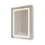 Armoire de salle de bain avec miroir à DEL, anti-buée, imperméable, armoire de salle de bain lumineuse à porte simple 3000K ~ 6000K avec interrupteur tactile, à intensité variable, encastrée ou à fixation en surface