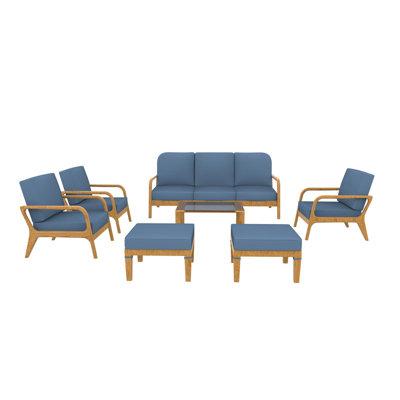 Ensemble de coussins d'extérieur, 3 chaises, 1 canapé et 2 coussins de repose-pieds, coussins de mobilier de patio résistants à l'eau et aux rayons UV, coussins de siège en mousse haute densité de 5 po de profondeur avec housses à fermeture à glissière