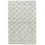 Tapis bleu / crème en laine touffeté à la main Singley-1528952616
