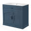 Meuble-lavabo luxueux avec lavabo en céramique, meuble-lavabo avec 2 grandes portes à fermeture douce-119986981