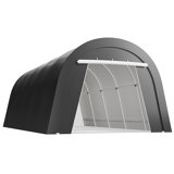 Abri d'auto en forme de dôme 12 pi x 25 pi, garage portatif avec 2 portes à enroulement