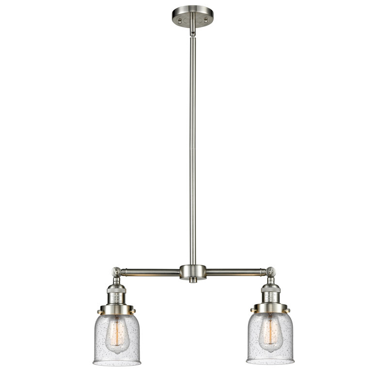 Bell - 2 Light 21" Island Light, 6 Watt Vinage LED Bulb, Seedy, Brushed Satin Nickel