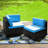 51'' Wide Wicker Patio Sofa with Cushions-1960909032