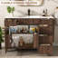 Meuble-lavabo cannelé de 122 cm avec lavabo et robinet-378116802