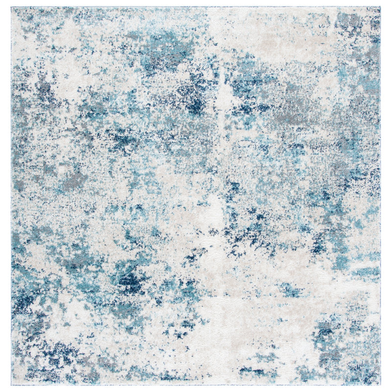 Tapis abstrait Scriber Performance, Carré 6 pi 7 po