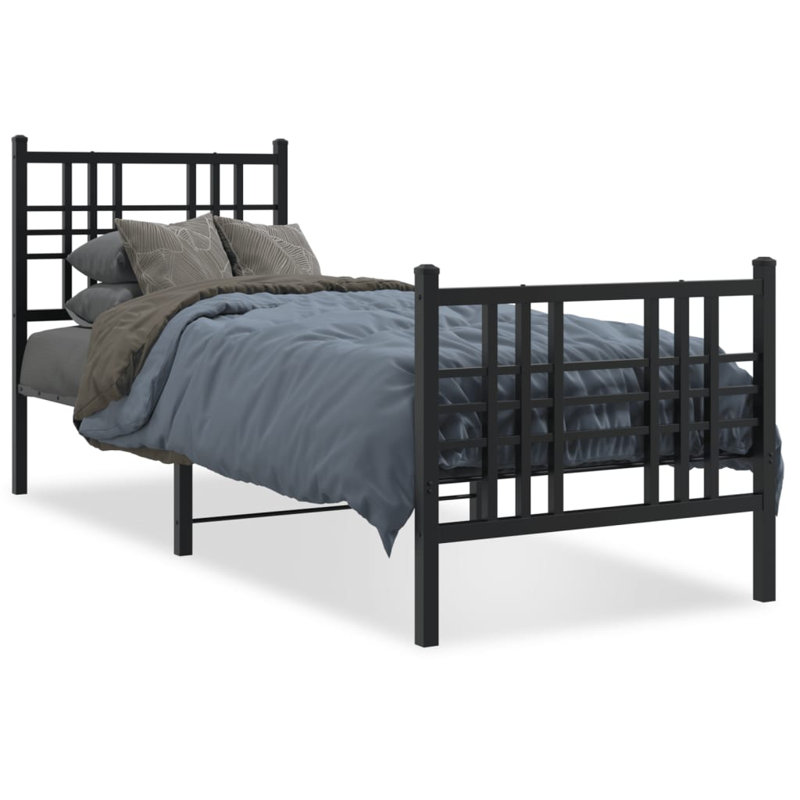 Nkem Metal Bed, Black, Small Single (2'6)