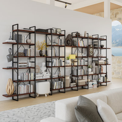 17 Stories Dark Walnut Color Display Etagere Bookcase