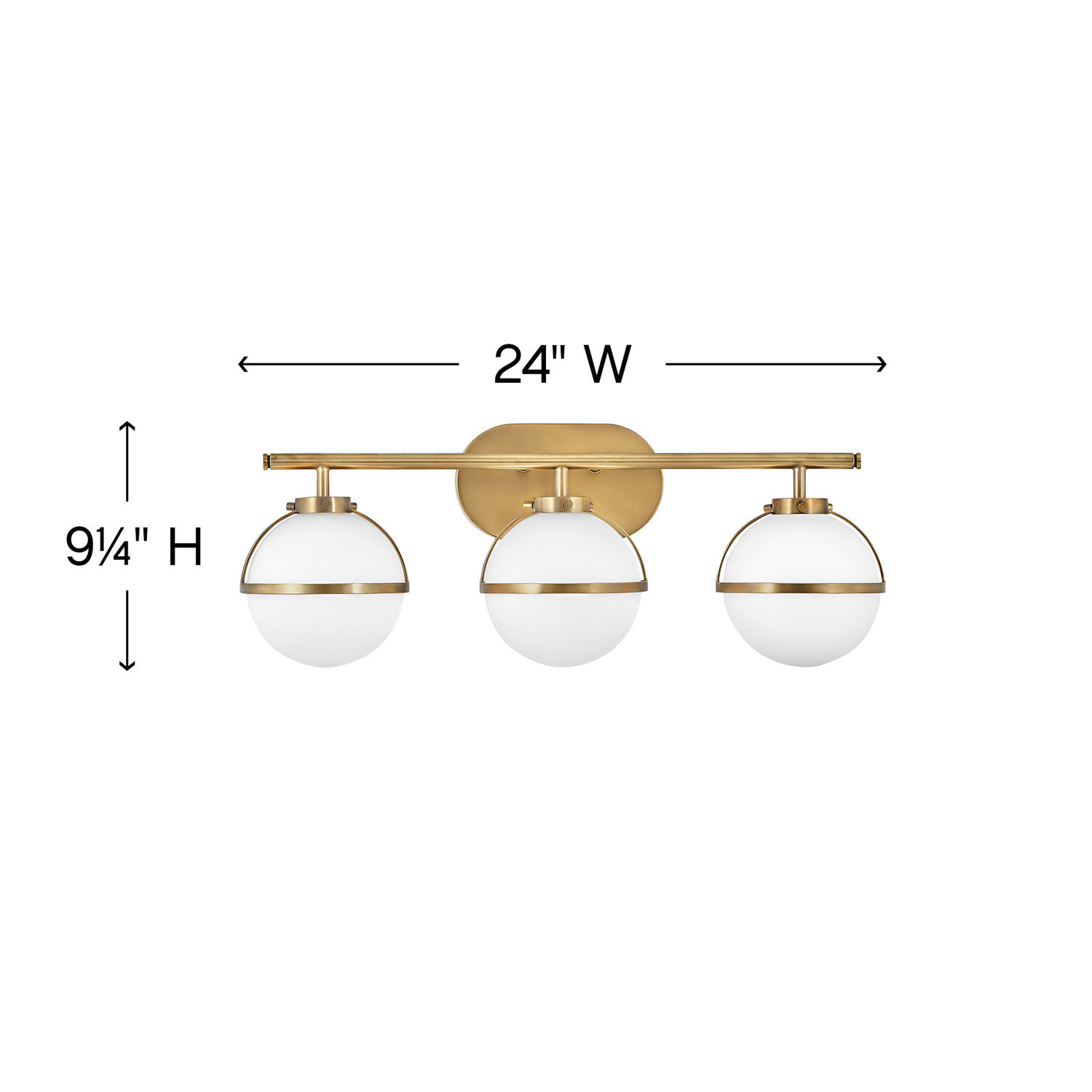 Adneta 3 Light Frosted Dimmable Vanity Light, Heritage Brass