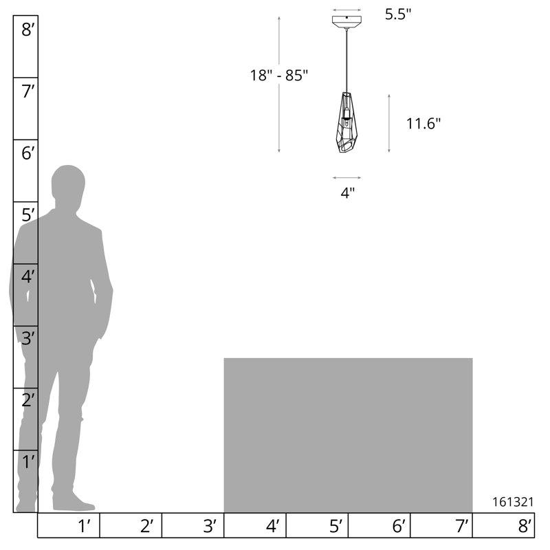 Luminaire suspendu 1 lumière Luma, Sterling