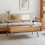 Table basse surélevée Table basse 100% bois de chêne massif Plateau en bois massif de couleur naturelle avec tablette de rangement-1946004436-1946004443