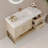 Iscari 36" Modern Vanity With Seamless Ceramic Sink & Gold Accents-124006310-124006312