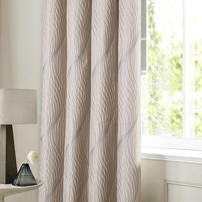 Audrienne Pencil Pleat Room Darkening Curtain Pair, Width 114 x Drop 183cm, Natural