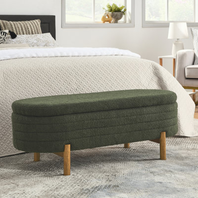 Banc repose-pieds avec rangement en bois d'hévéa Pepo | Siège de hall d'entrée moderne et peu encombrant