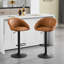 Swivel Upholstered Adjustable Height Bar Stool-458479946-458479947