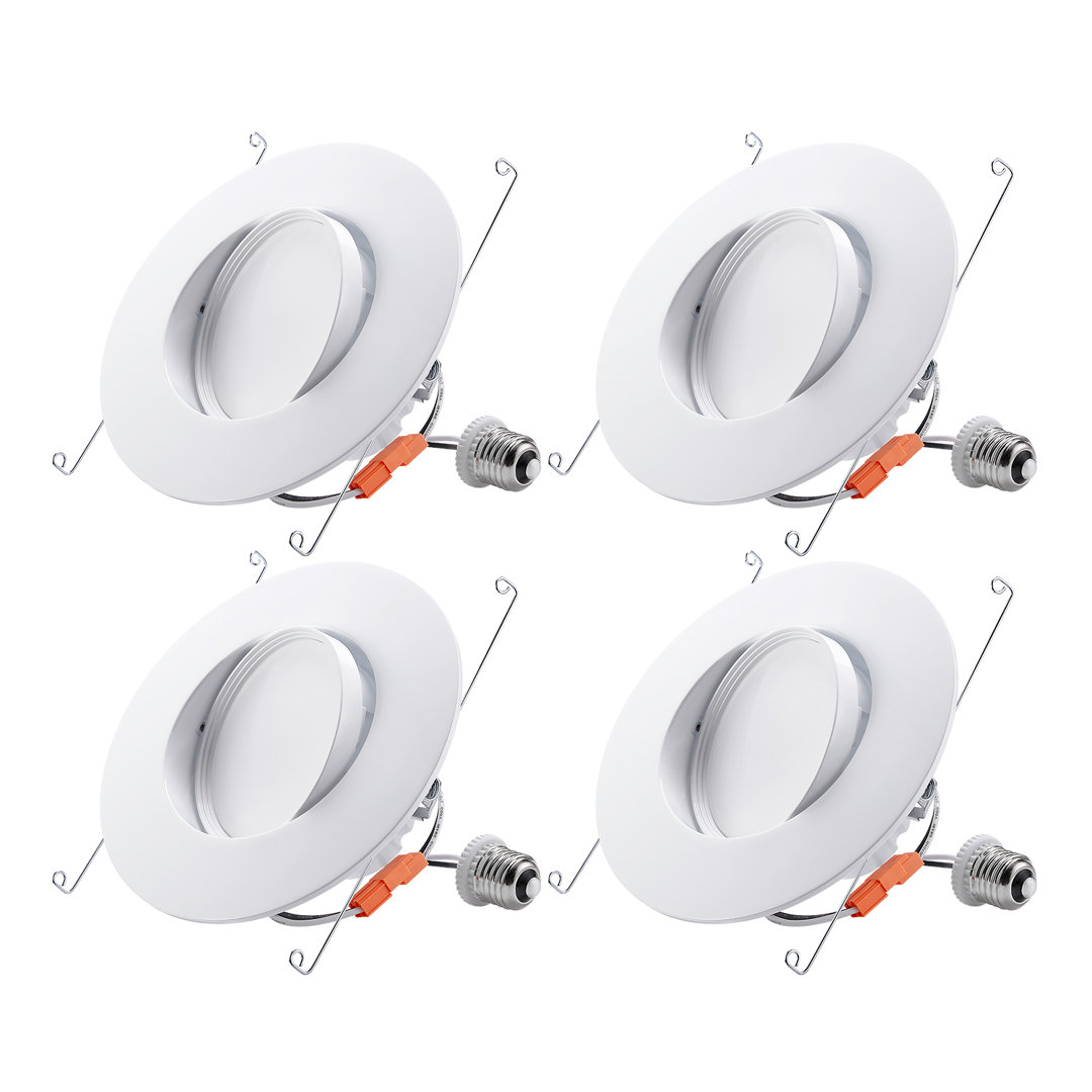 Commercial Grade LED Gimbal Recessed Light, Dimmable Retrofit Downlight 5000K Daylight (Set of 4) TORCHSTAR
